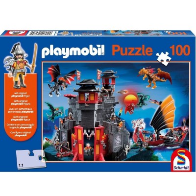 Puzzle 100 pièces : playmobil : au pays des dragons  Schmidt    290020